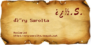 Őry Sarolta névjegykártya