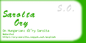 sarolta ory business card